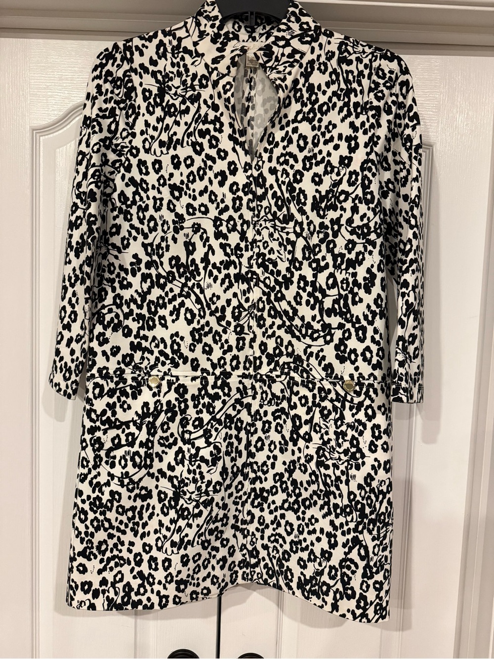 Lilly Pulitzer Black and White Leopard-Print Midi Dress